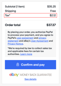 eBay-checkout-showing-sales-tax-highlighted